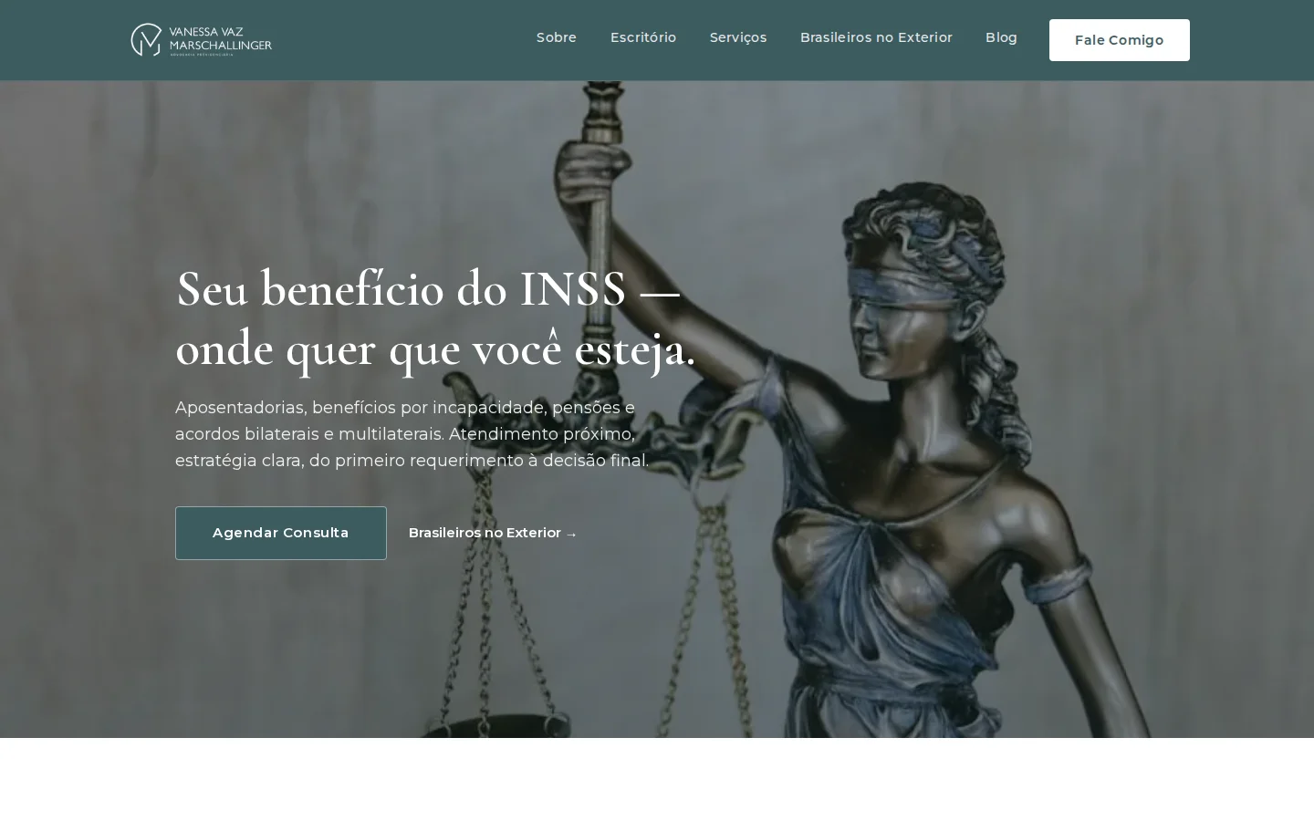 Home do site de Vanessa Vaz Advocacia