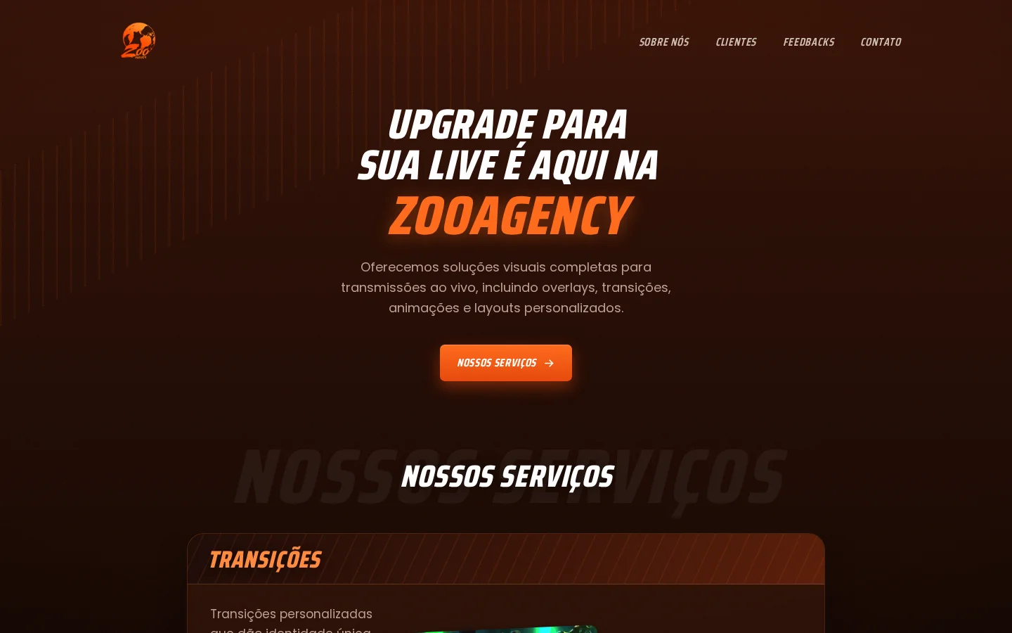 Hero da landing page da Zoo Agency